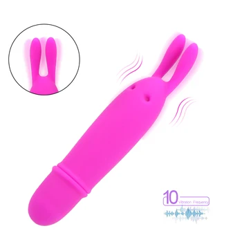 Stiprios vibracijos Moterų Masturbacija Klitorio Stimuliatorius Rabbit Vibratorius Spenelių Massager Sekso Žaislai Moterims, 10 Greičio