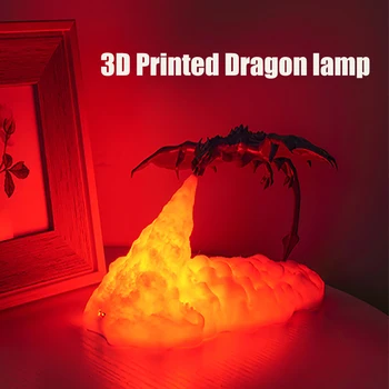 Dragon Formos LED Nakties Šviesos 3D Spausdinimo Drakono Liepsnos Kvėpavimo Lėtai Pakeisti Kambario Dekoro USB Įkrovimo Šviesos Gimtadienio Žaislas, Lempa