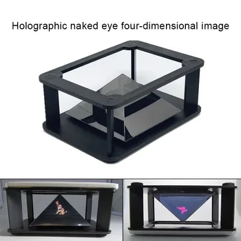 Mini Patvarus 3D Holografinis Projektorius Piramidės Keturių dimensijų Vaizdas Ekrane Nešiojamų Mobilaus Telefono