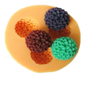 3 Skylės Chrizantemų&Gėlių Formos 3D Silikono Tortas Pelėsių Muilo Pelėsių Minkštas Tortas Dekoravimo Priemonės E725