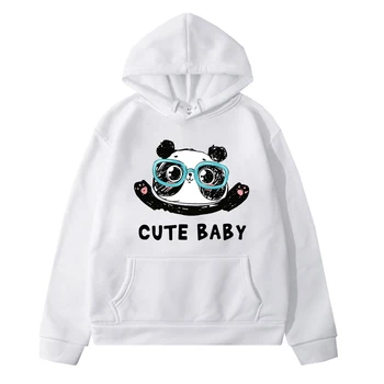 2022 m. Pavasarį Vaikų ilgomis Rankovėmis Panda Print Berniukų ir Mergaičių Atsitiktinis Lauko Hoodie Animacinių filmų Panda Baby Gobtuvu Megztinis