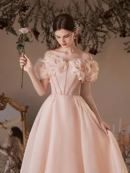 Elegantiškas Stebėjimo Eevning Suknelė Nuo Peties Rožinė Backless Tvarstis Šalis, Chalatai 2022 Naują Atvykimo Moterų Oficialią Suknelės