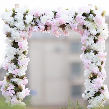 Sakura Dirbtinio Šilko Gėlių Girlianda Cherry Blossom Ivy Netikrą Vynuogių Sode Vestuvių Sienos Arkos Fone Dekoro Išdėstymas