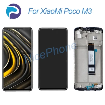 už XiaoMi Poco M3 LCD + Touch Ekranas skaitmeninis keitiklis 2400*1080 M2010J19CG, M2010J19CI Poco M3 LCD Ekranas