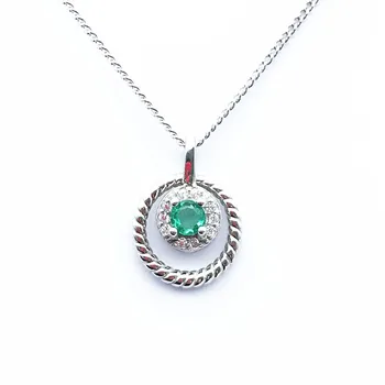 Smaragdas Pakabukas 925 Sterlingas Sidabro Derliaus Pakabukas Karoliai Moterims, Dovana Fine Jewelry
