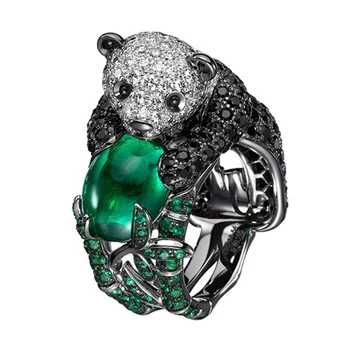 Mados Panda Klasikinis Žiedas Didmeninės Juvelyrikos Mens Papuošalai Svetimas Dalykų Estetinės Priedai Derliaus Žiedai Stambusis Žiedai