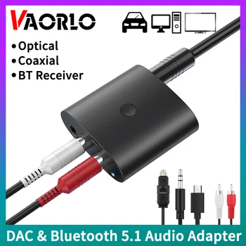 VPK Bluetooth 5.1 Garso Imtuvas Skaitmeninio Į Analoginį Keitiklis 3.5 MM AUX RCA Koaksialinis Optinis Stereo Belaidžio ryšio Adapteris, Skirtas TV PC Automobilį