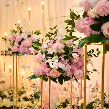 40cm dirbtinių gėlių kamuolys centerpieces su lapų vestuves T Etape fone sienų dekoras lentelė dalyvavimas Netikrą gėlių kamuolys