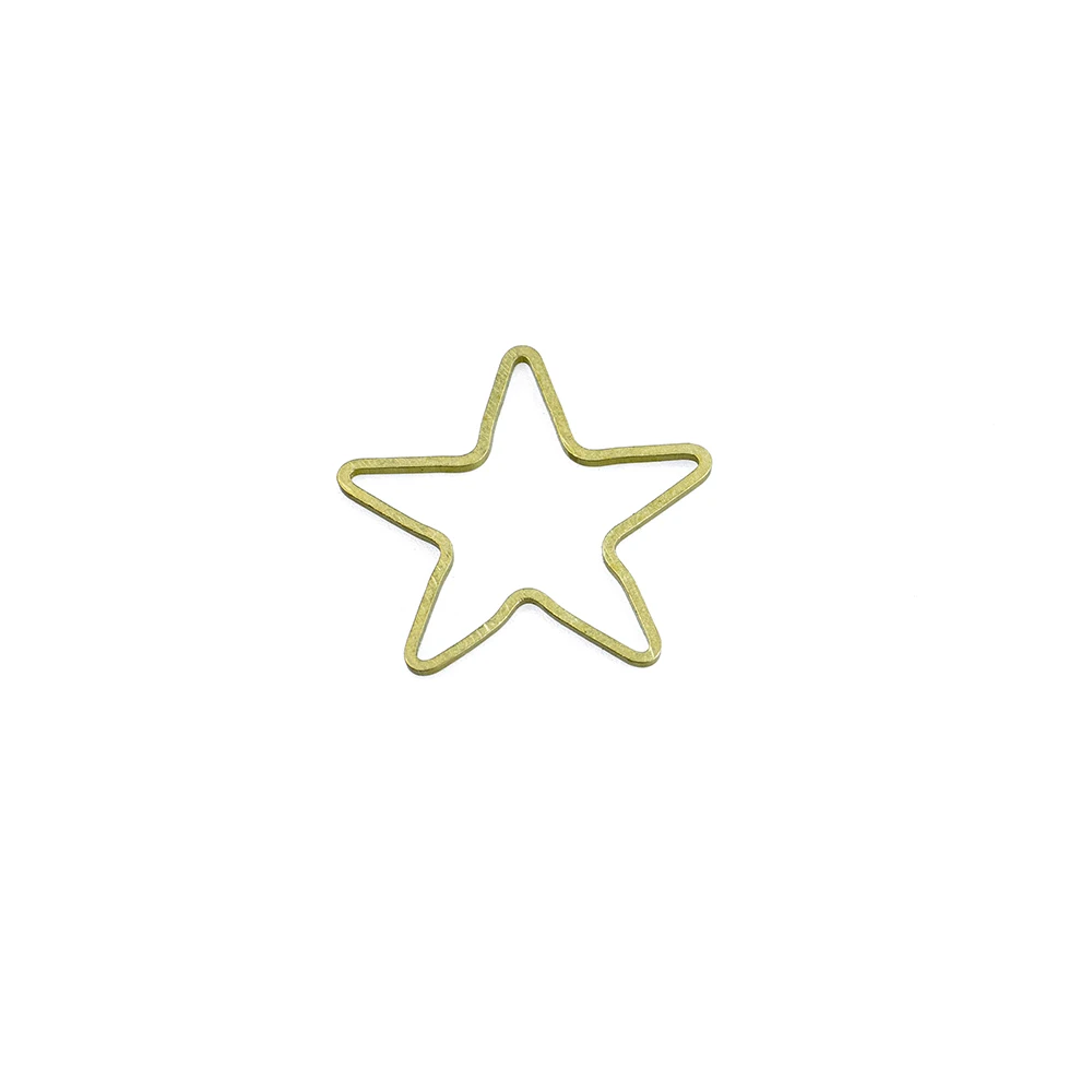 10vnt Žalvario penkiakampė Žvaigždė, Žavesio Tuščiaviduriai Žvaigždžių Pakabukas 