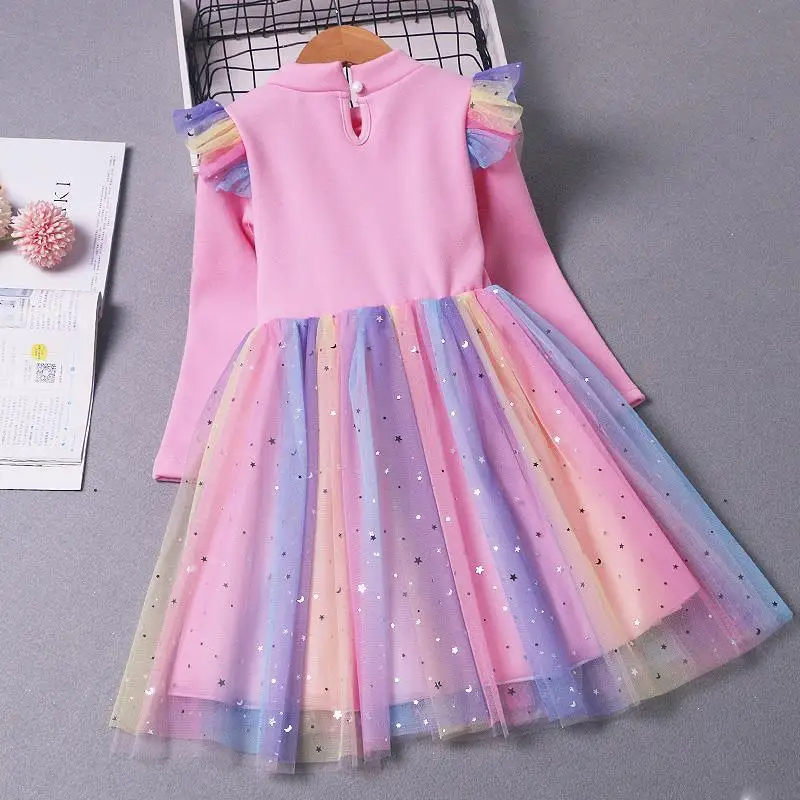2022 Naujas Princesė Dress Mergaitės Pavasarį ir Rudenį Suknelė ilgomis rankovėmis Vaikų Vakarų Stiliaus Elsa Užšaldyti Suknelė 4-9Y Nuotrauka 3