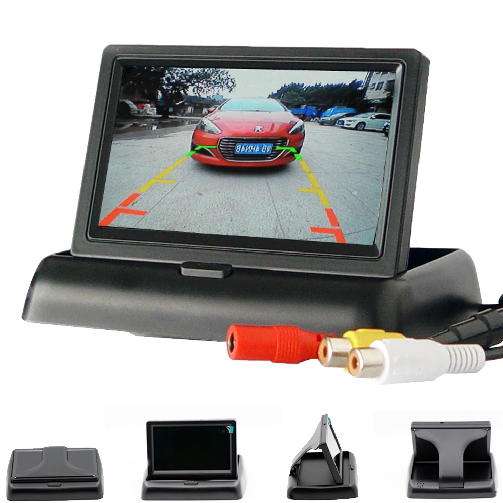 4.3 colių Sulankstomas Automobilių Stebėti Atvirkštinį Kamera, Parkavimo Sistema, Automobilio galinio vaizdo Monitorius TFT LCD Ekranas Kamerų NTSC PAL QXNY Nuotrauka 2
