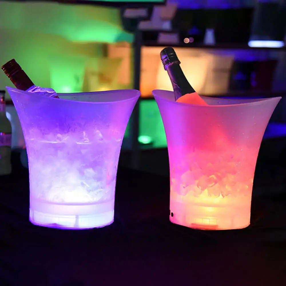 40% Karšto Pardavimo!!! 5L spalvotu LED Žėrintis Ledo Kibiras KTV Barai, Vyno, Šampano, Alaus kokteilių taurės tokios Aušintuvas Nuotrauka 1