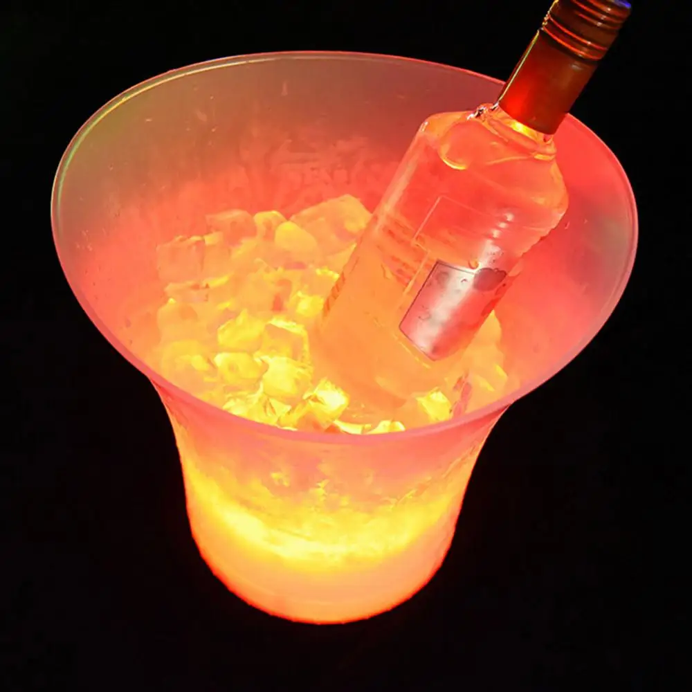 40% Karšto Pardavimo!!! 5L spalvotu LED Žėrintis Ledo Kibiras KTV Barai, Vyno, Šampano, Alaus kokteilių taurės tokios Aušintuvas Nuotrauka 4