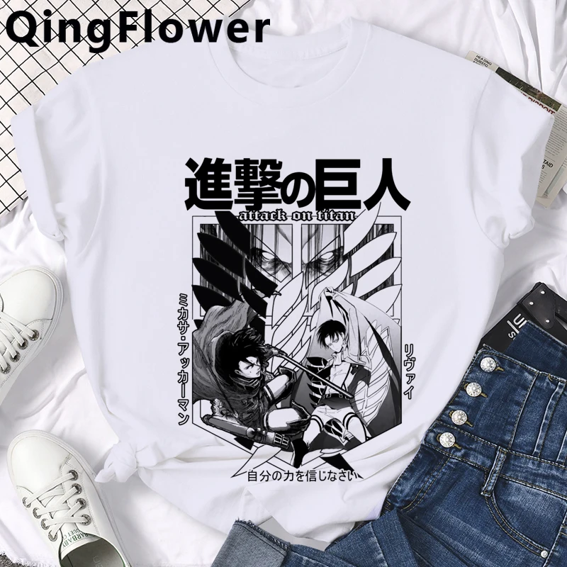 Japonų Anime Ataka Titan Cool Grafinis Marškinėliai Vyrams Shingeki No Kyojin T-shirt Manga Harajuku Marškinėlius Atsitiktinis Viršų Tees Vyras Nuotrauka 4