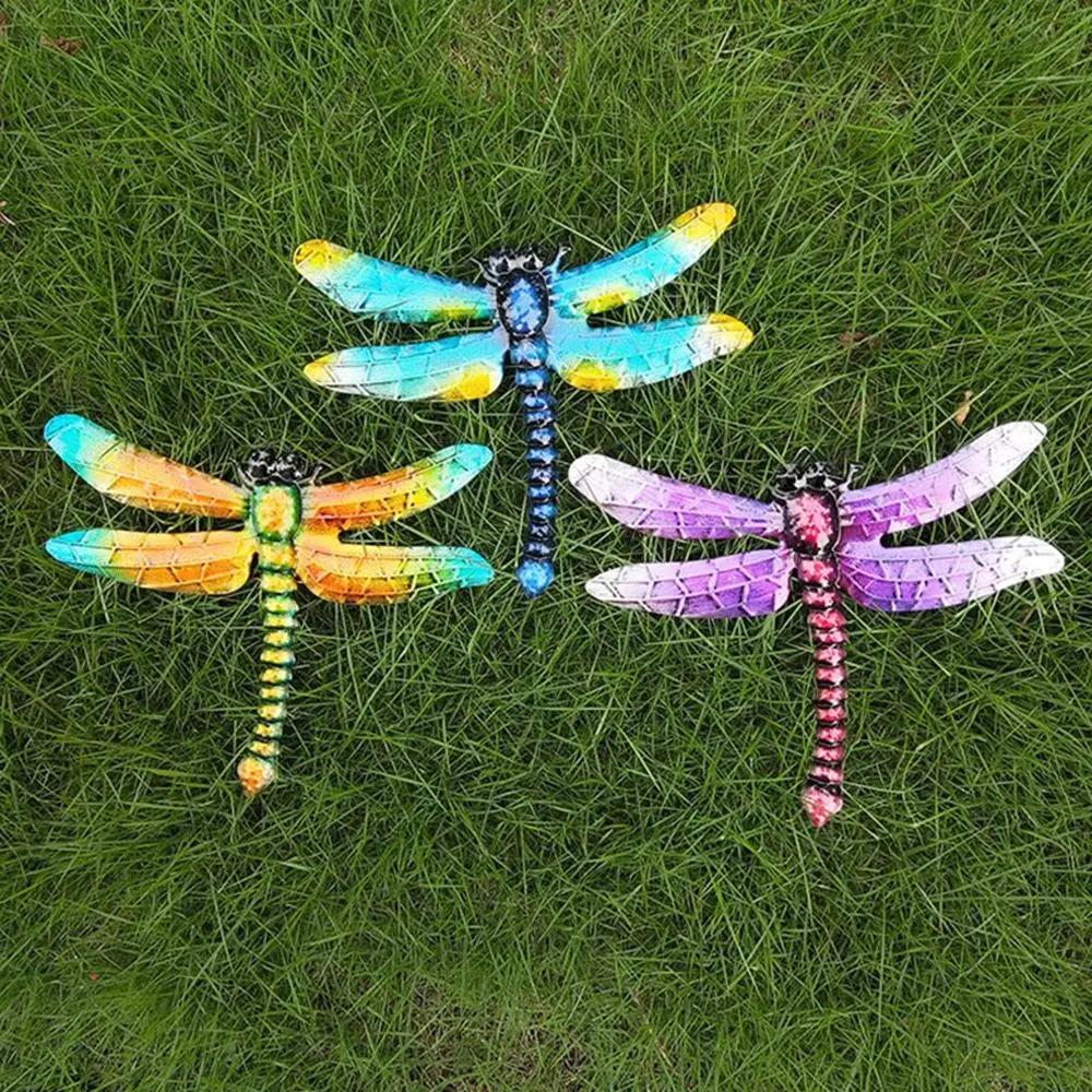Metalo Dragonfly Sienos Kabo Skulptūros, Papuošalai Namo Kieme, Sode, Kieme, Geležies Patalpų Lauko Meno Dragonfly Papuošalai Nuotrauka 1