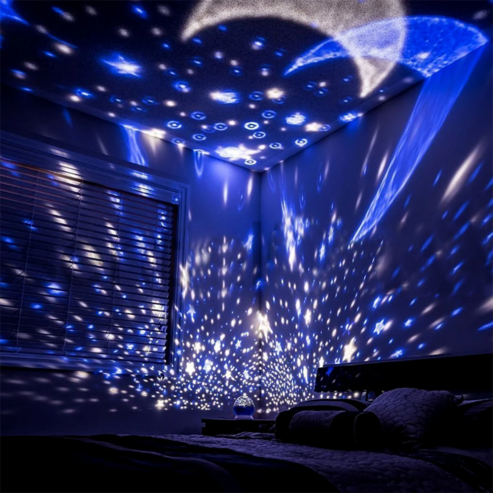 NLT Star Projektoriaus Lempa Sukasi LED Nakties Šviesos Vaikai Kūdikio Miegamojo Mėnulis Galaxy Projektorius Vaikams Dovanų Luces Led Para Habitacion Nuotrauka 4