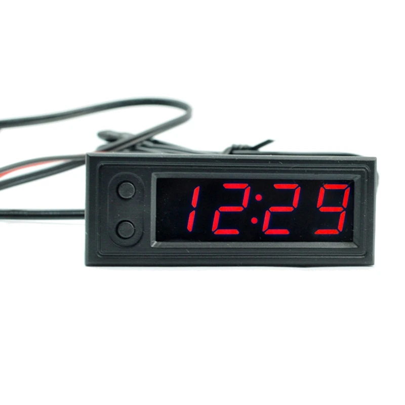 Reguliuojamas Automobilių 3 1. Termometras Voltmeter Laikrodis Temperatūra Įtampos Indikatorius Stebėti Matuoklis Skaitmeninis LED Ekranas Nuotrauka 3