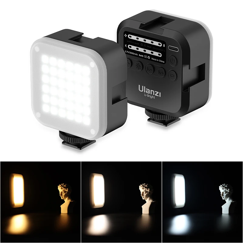 Ulanzi U-Šviesus 2700-6500K LED Vaizdo Šviesos Mini Vlog Šviesos CRI95 Spalvos Gelio Lempa Mobiliojo VEIDRODINIAI SLR Fotoaparatas Vlog Šviesos, Kamera, Nuotrauka 0