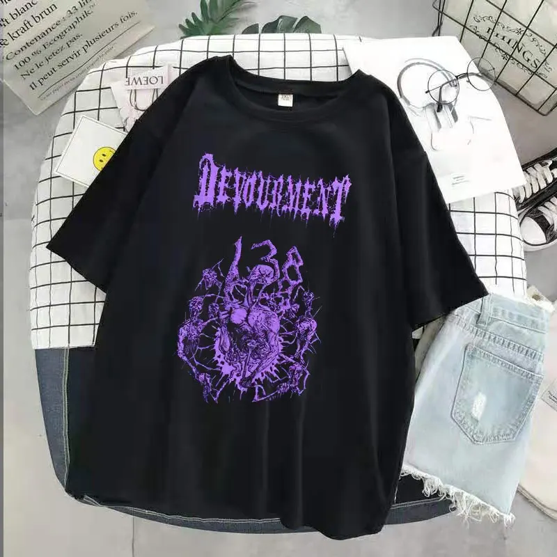 Y2K Grunge Vasaros Goth Drabužių Moterų Prarasti Femal T-shirt Y2k Spausdinti High Street Drabužių Harajuku Drabužių, Negabaritinių marškinėliai Nuotrauka 2